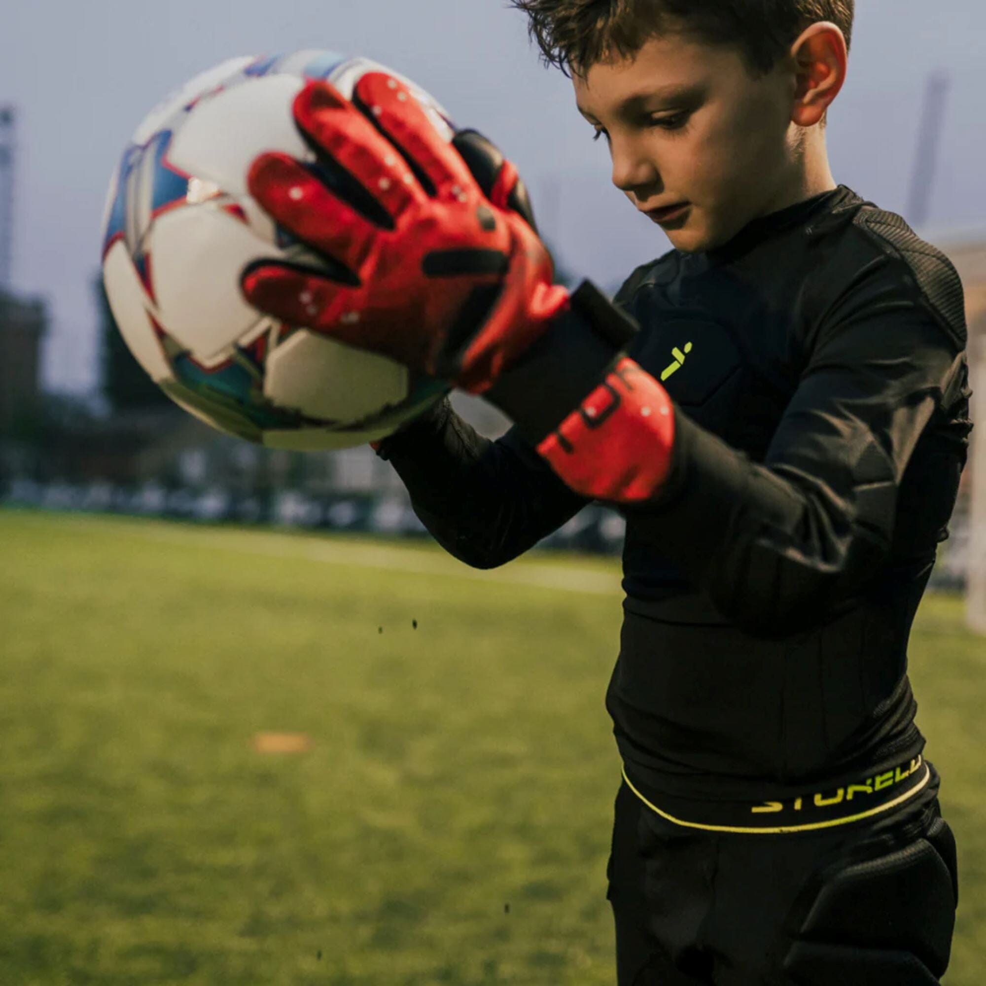Challenger Youth GK Gloves by Storelli - Blue Circuit - ITASPORT