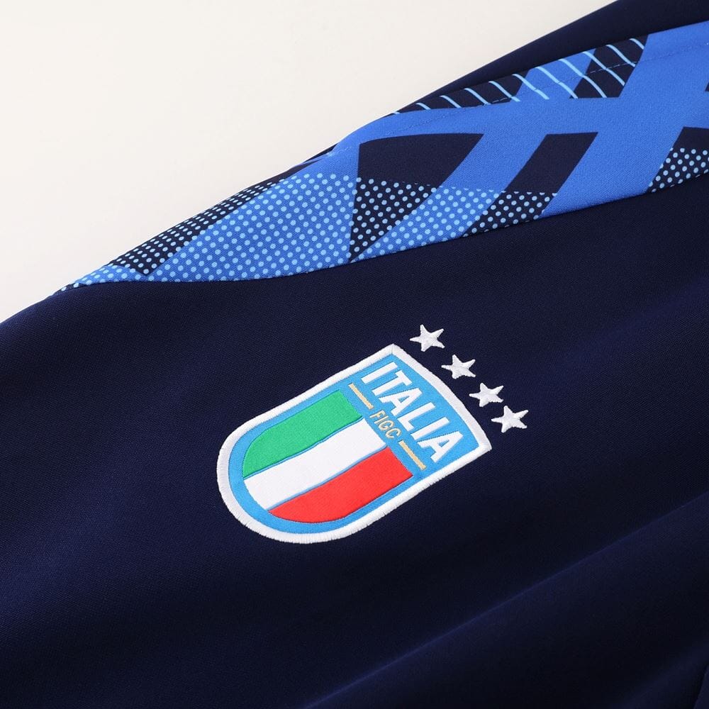 Kids Italy FIGC Navy Full Zip Training Tracksuit 24/25 - ADIDAS