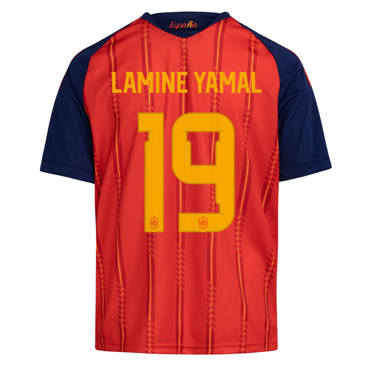 Spain 2026 Home Kids Jersey Yamal 19 back view - adidas